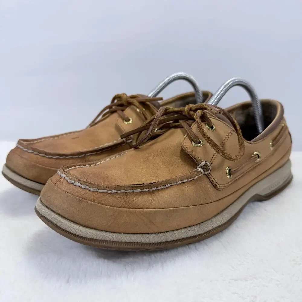 Sperry Top-Sider Men’s Billfish 3-Eye Tan Leather Boat Shoes Size 10